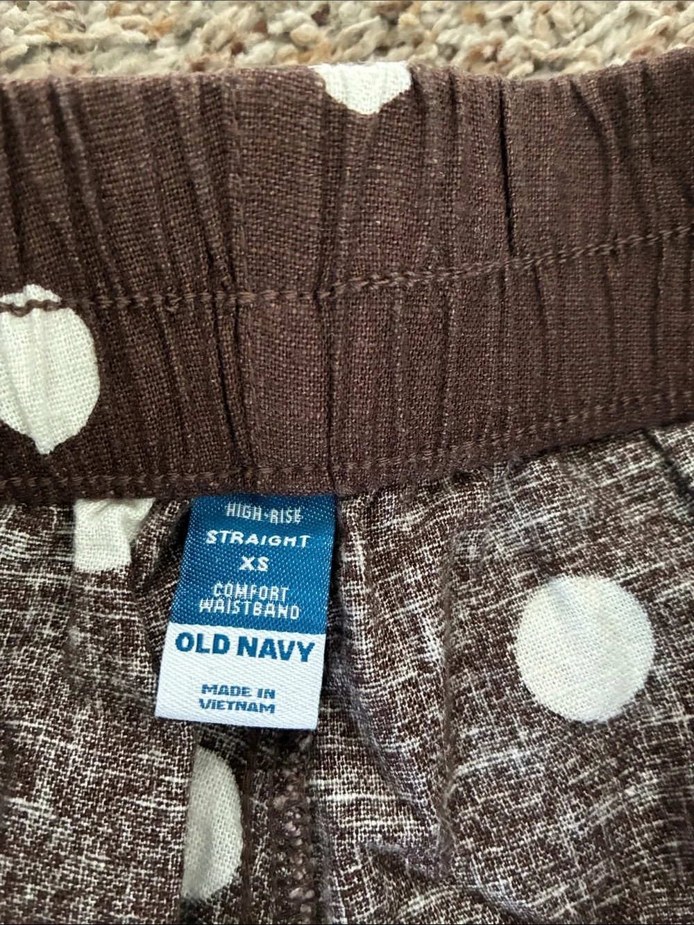Old Navy Brown Polka Dot Pants - Picture 2 of 6